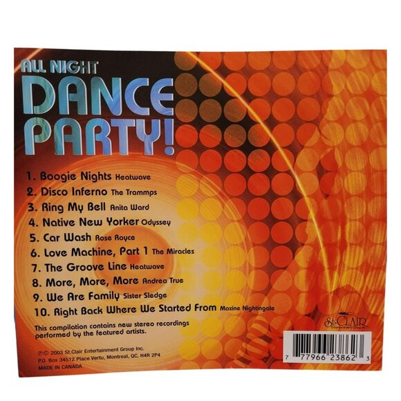 All Night Dance Party CD Boogie Nights Disco Hits Compilation 37418cd - Picture 2 of 2